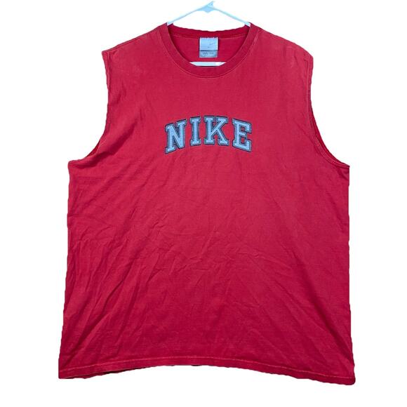 Vintage Nike Red Cutoff Sleeveless T-Shirt Tank Top Men’s XL 90s - Picture 1 of 8